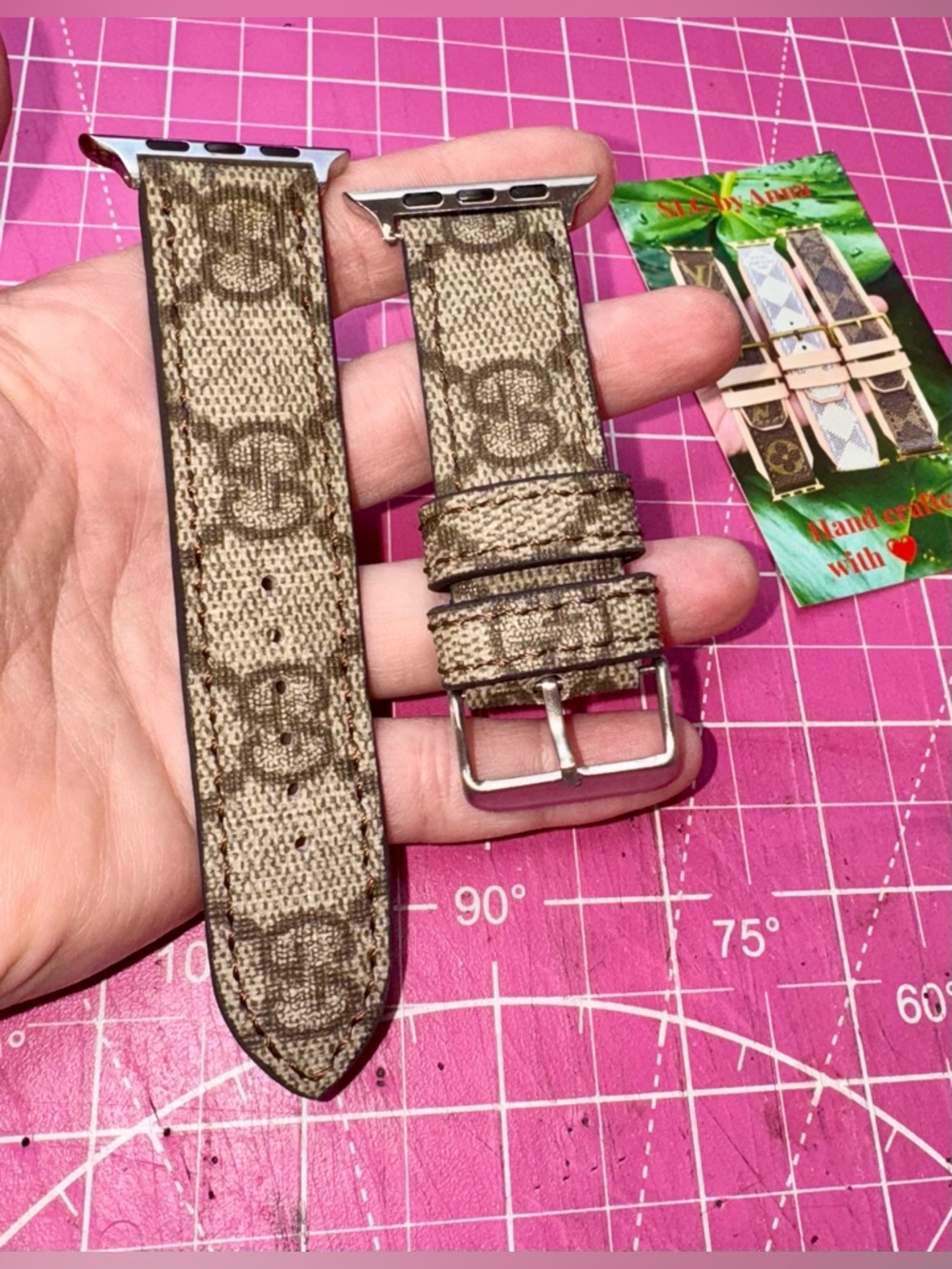 💜 GG Apple Watch band strap classic monogram Hand crafted with 🫶
